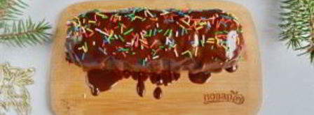 кокосово-шоколадный рулет. Шаг 10