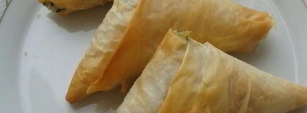 конвертики из теста фило со шпинатом и картофелем. Шаг 17