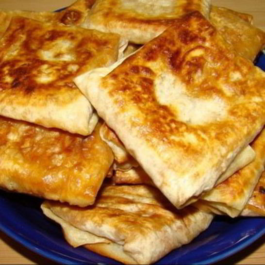 Рецепт горячей закуски в лаваше с ветчиной