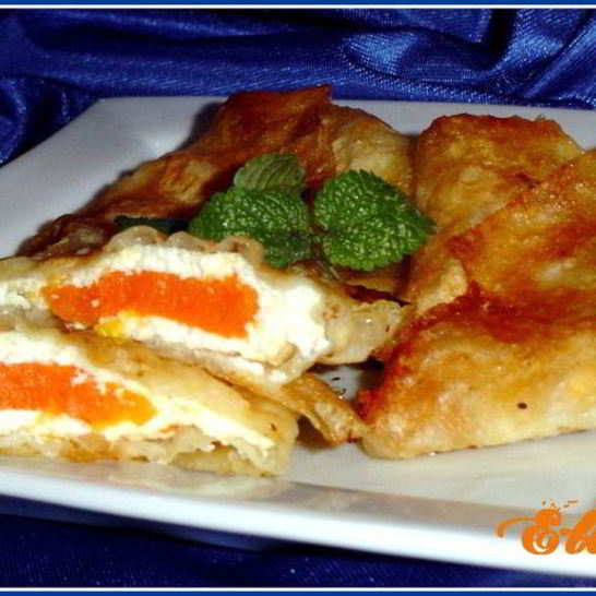 Рецепт конвертиков из лаваша с тыквенно-творожной начинкой