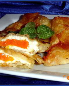 Конвертики из лаваша с тыквенно-творожной начинкой