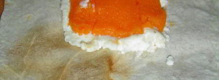 конвертики из лаваша с тыквенно-творожной начинкой. Шаг 6