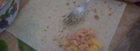 конвертики из лаваша с ветчиной и сыром. Шаг 3