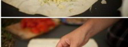 лаваш с адыгейским сыром и зеленью. Шаг 4