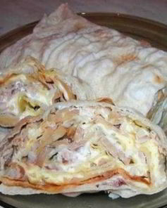 Лаваш с грибами и курицей