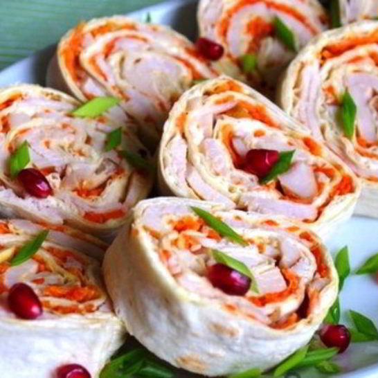 Рецепт лаваша с корейской морковкой