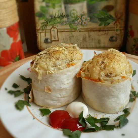 Рецепт лаваша с рыбой и рисом в духовке