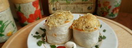 лаваш с рыбой и рисом в духовке. Шаг 7