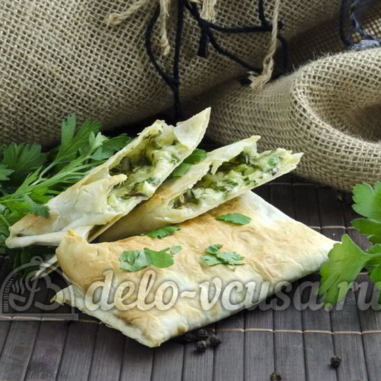 Рецепт лаваша с сыром и зеленью