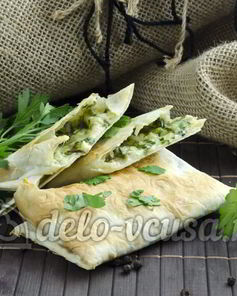 Лаваш с сыром и зеленью