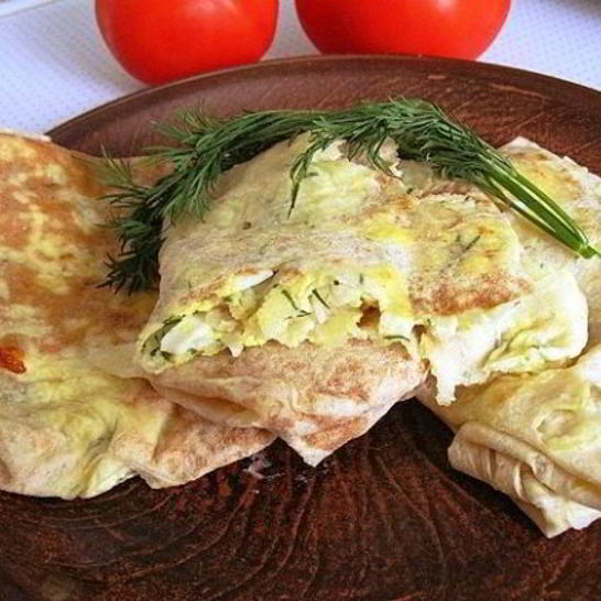 Рецепт лаваша с сыром на сковороде