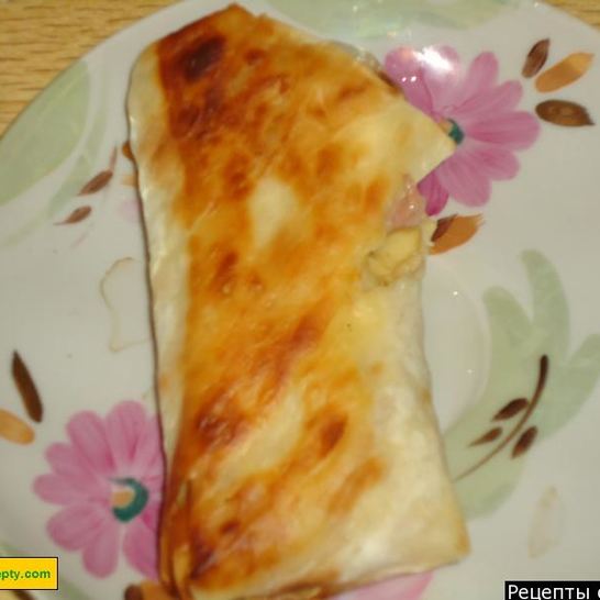 Рецепт лаваша с ветчиной и сыром