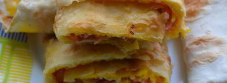 лаваш с яйцом и сыром. Шаг 7