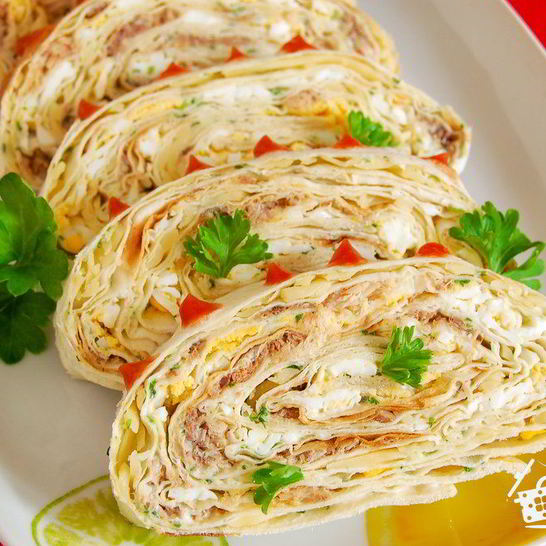 Рецепт рыбки в лаваше с сыром, чесноком и зеленью