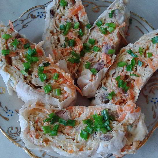 Рецепт салатной закуски в лаваше