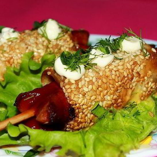 Рецепт сосисок в лаваше с сыром