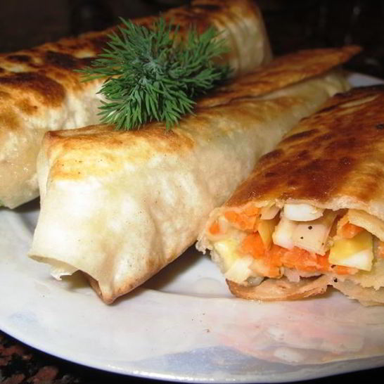 Рецепт трубочек из лаваша с начинкой