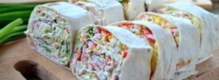 закуска из лаваша с крабовыми палочками. Шаг 6