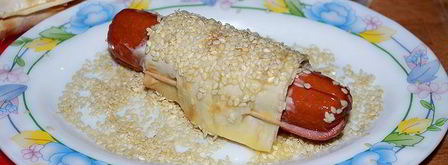 закусочные сосиски в лаваше. Шаг 4