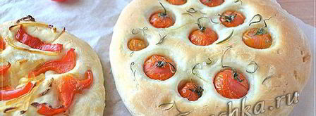 фокачча с помидорами и перцем. Шаг 7