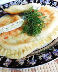 Лепешки на простокваше Весенние с творогом и зеленью