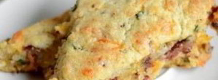 лепешки с беконом, луком и сыром. Шаг 7