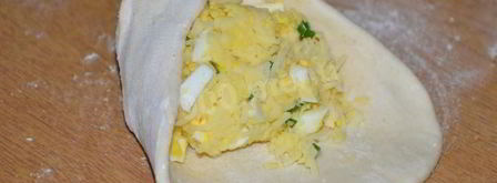 лепешки с зеленым луком и моцареллой. Шаг 6