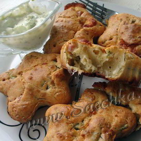 Рецепт несладких маффинов с брынзой, зеленым луком и укропом