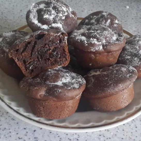Рецепт шоколадных маффинов с какао и изюмом