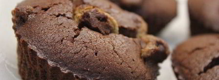 шоколадные маффины с халвой. Шаг 4