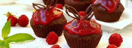 шоколадные маффины с малиной. Шаг 8