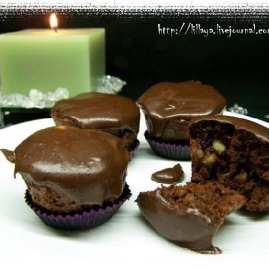 Рецепт шоколадных маффинов с орехами и клюквой