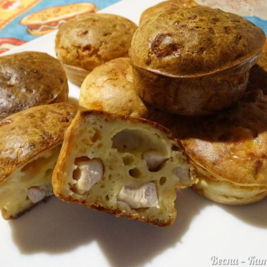 Рецепт сырных маффинов с курочкой