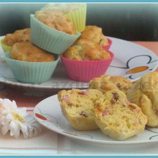 Рецепт закусочных маффинов с ветчиной