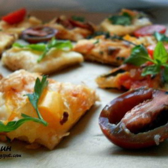 Рецепт мини-выпечки с овощами и маринованным сыром