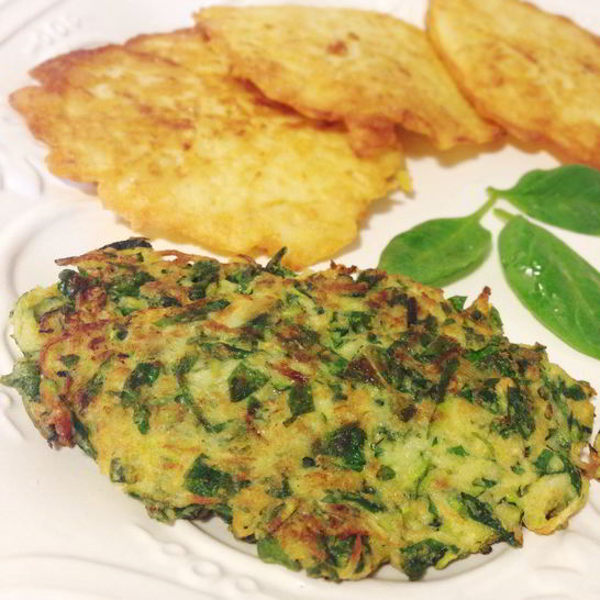 Рецепт детокса оладьи из цукини с зеленым луком и мятой