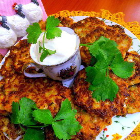 Рецепт оладушек из китайской капусты с брынзой