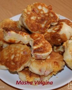 Оладушки с ветчиной и сыром