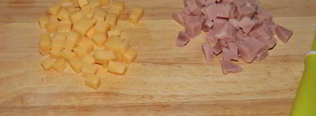 оладушки с ветчиной и сыром. Шаг 4