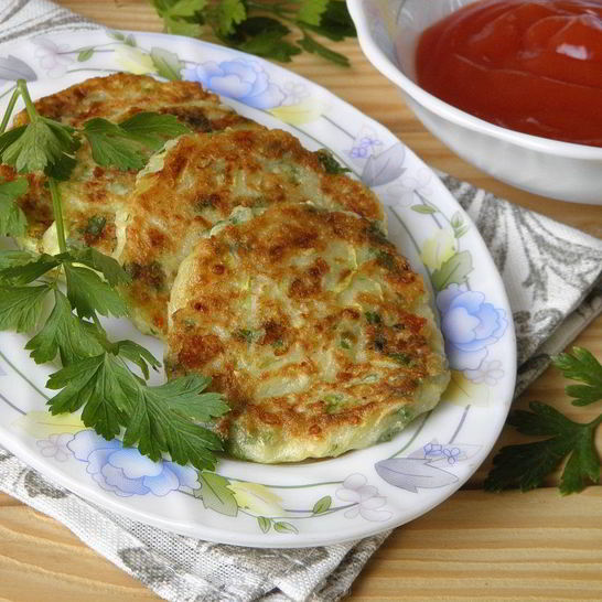 Рецепт оладий из кабачков с сыром
