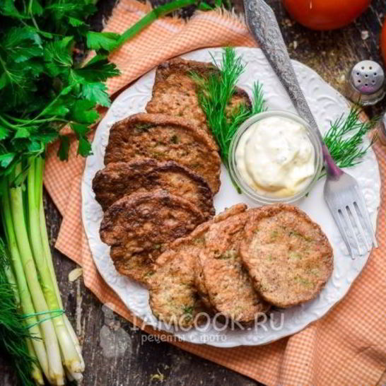 Рецепт оладий из куриной печени с рисовой мукой