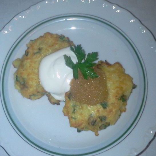 Рецепт оладий картофельных с щучьей икрой