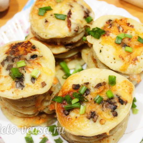 Рецепт оладий с грибами