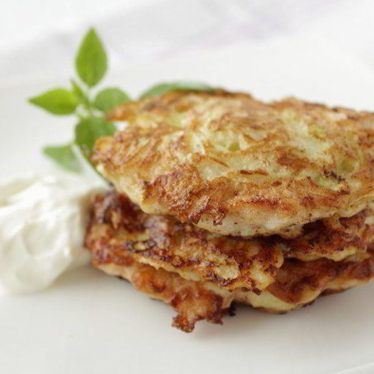 Рецепт оладий с кабачком и курицей