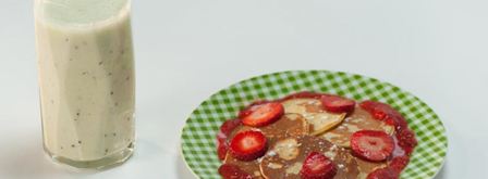 оладьи с киви и клубничным кремом. Шаг 4