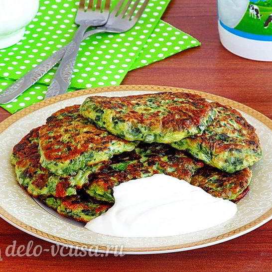 Рецепт оладий с зеленым луком