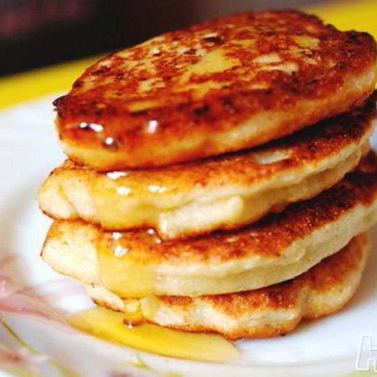 Рецепт творожно-фруктовых оладьи с медом
