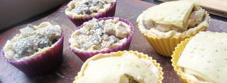 открытые слойки с подосиновиками. Шаг 4