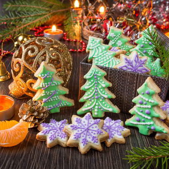 Рецепт новогоднего сахарного печенья с глазурью