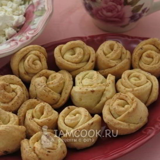 Рецепт печенья розочки из творожного теста
